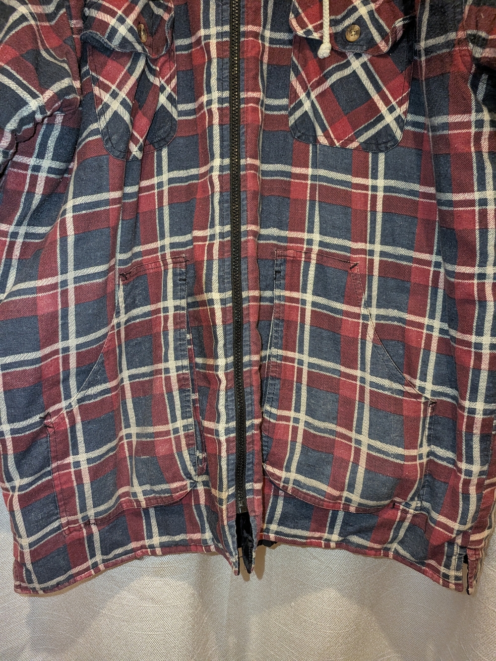 Vintage Merrill & Forbes Outfitters Quilted Lined Plaid Zip Hooded Jacket XL - Picture 2 of 16
